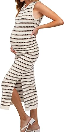 OUGES Women's 2025 Summer Maternity Dress