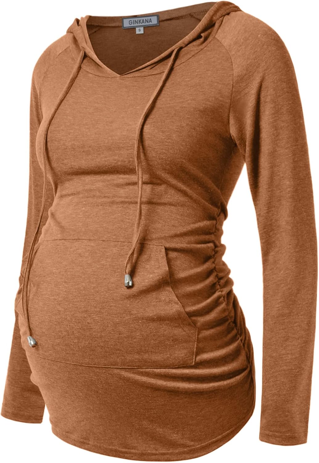 GINKANA Maternity Hoodie Long Sleeves Shirts Casual Maternity Top