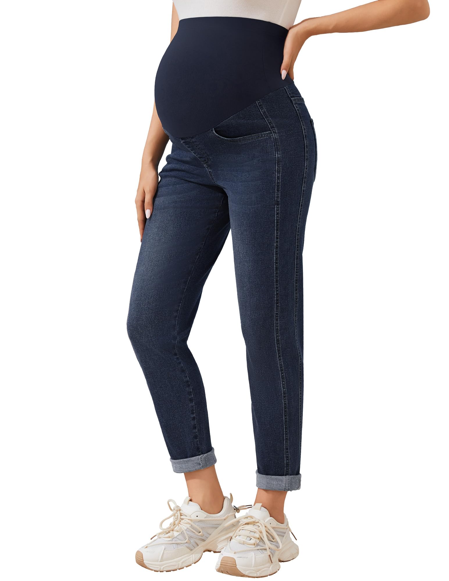 POSHGLAM Women's Maternity Jeans Over Belly Comfy