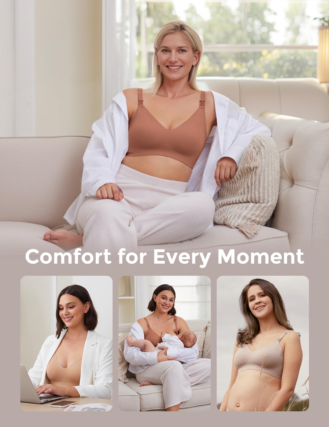 Momcozy Seamless Nursing Bra for Women 2 Pack