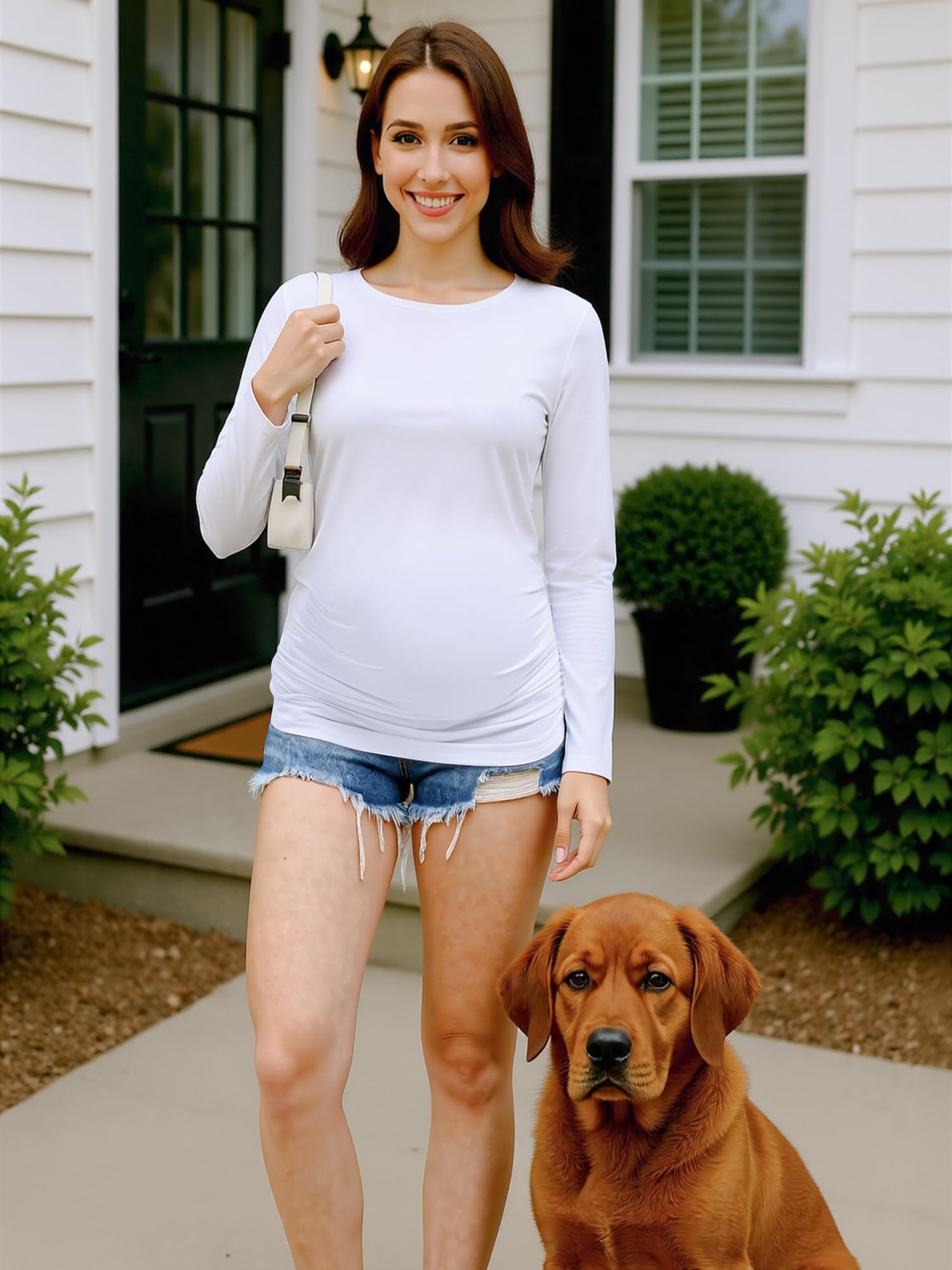 MIRAZEN 3 Pack Maternity Shirts Long Sleeve for Women