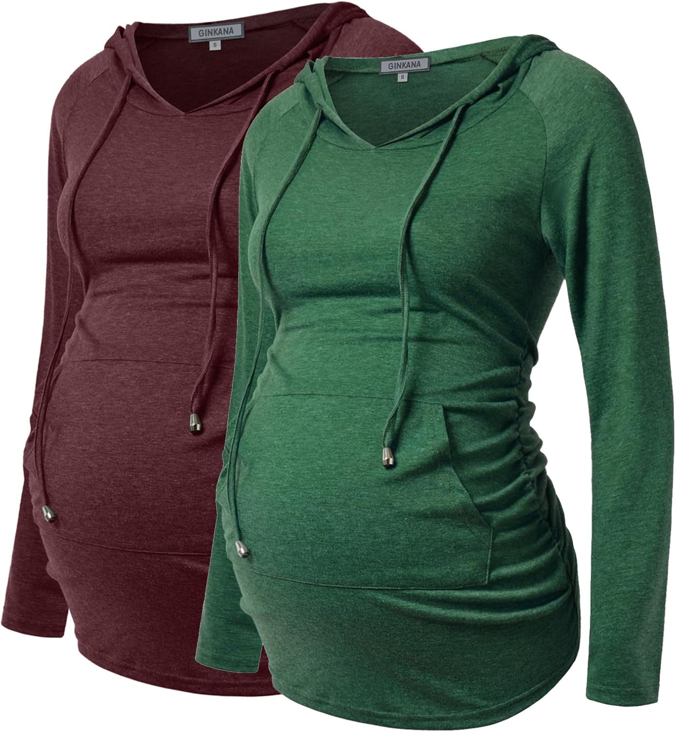 GINKANA Maternity Hoodie Long Sleeves Shirts Casual Maternity Top