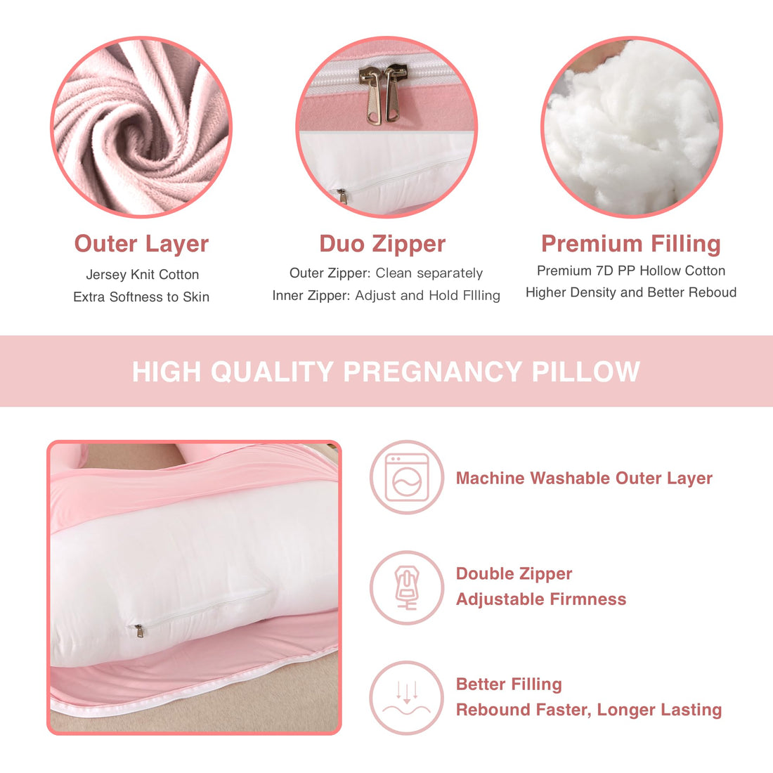 ALLOPERA Pregnancy Pillow, Full Body 57 Inch Maternity Pillow