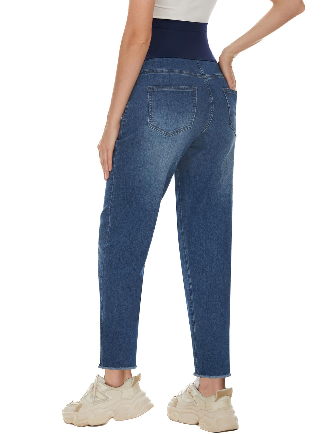 POSHGLAM Women's Maternity Jeans Over Belly Comfy