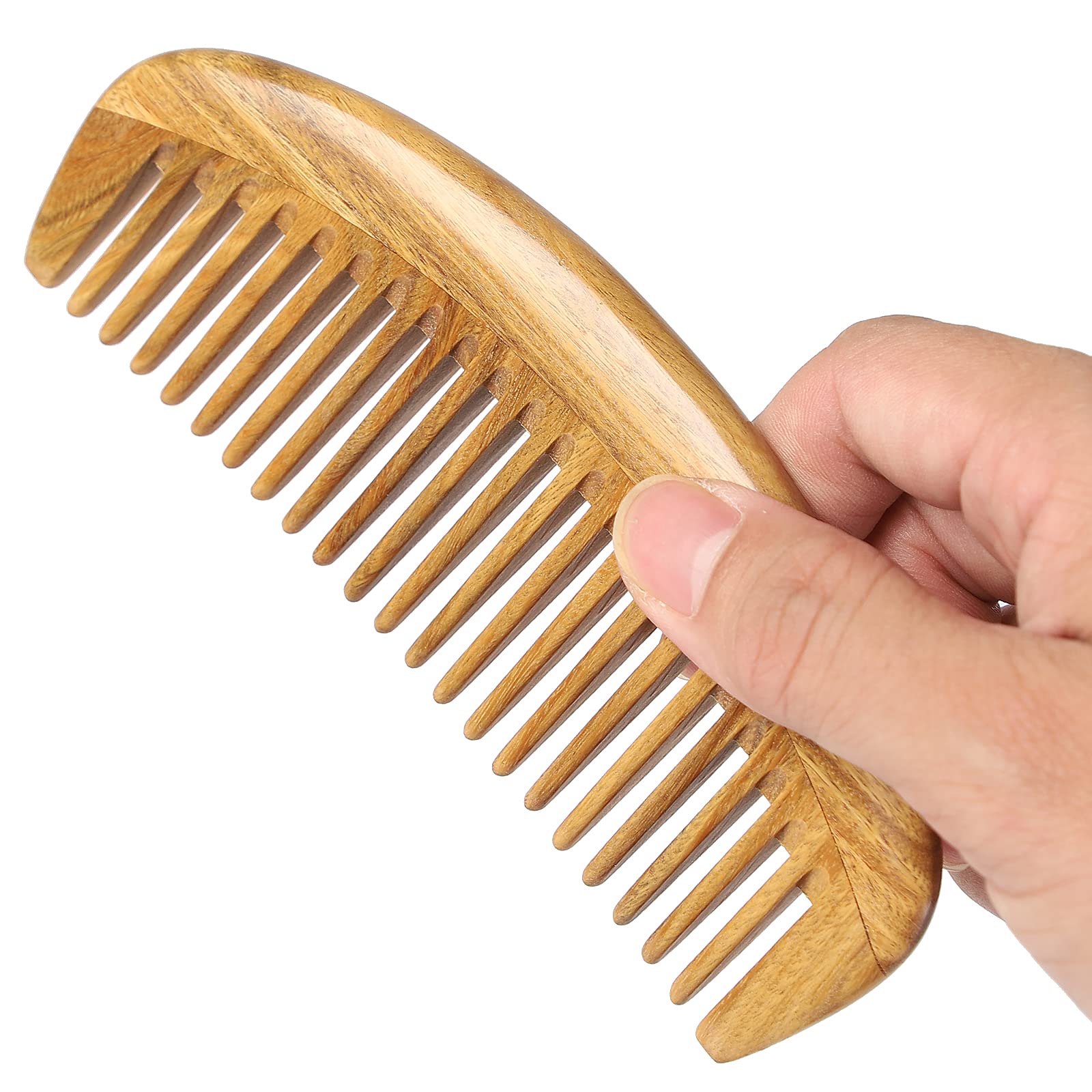 Onedor Handmade 100% Natural Green Sandalwood Hair Combs