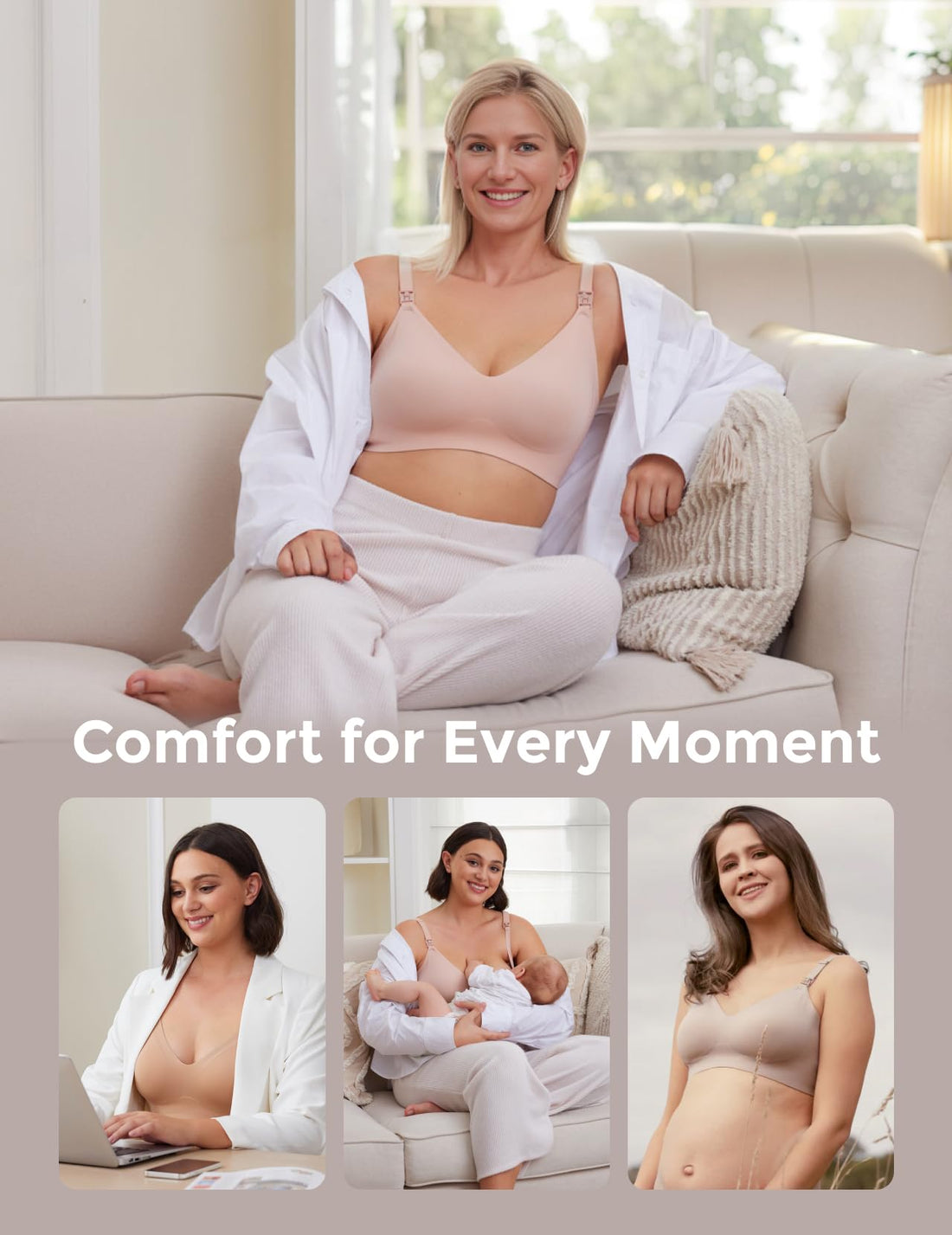Momcozy Seamless Nursing Bra for Women 2 Pack