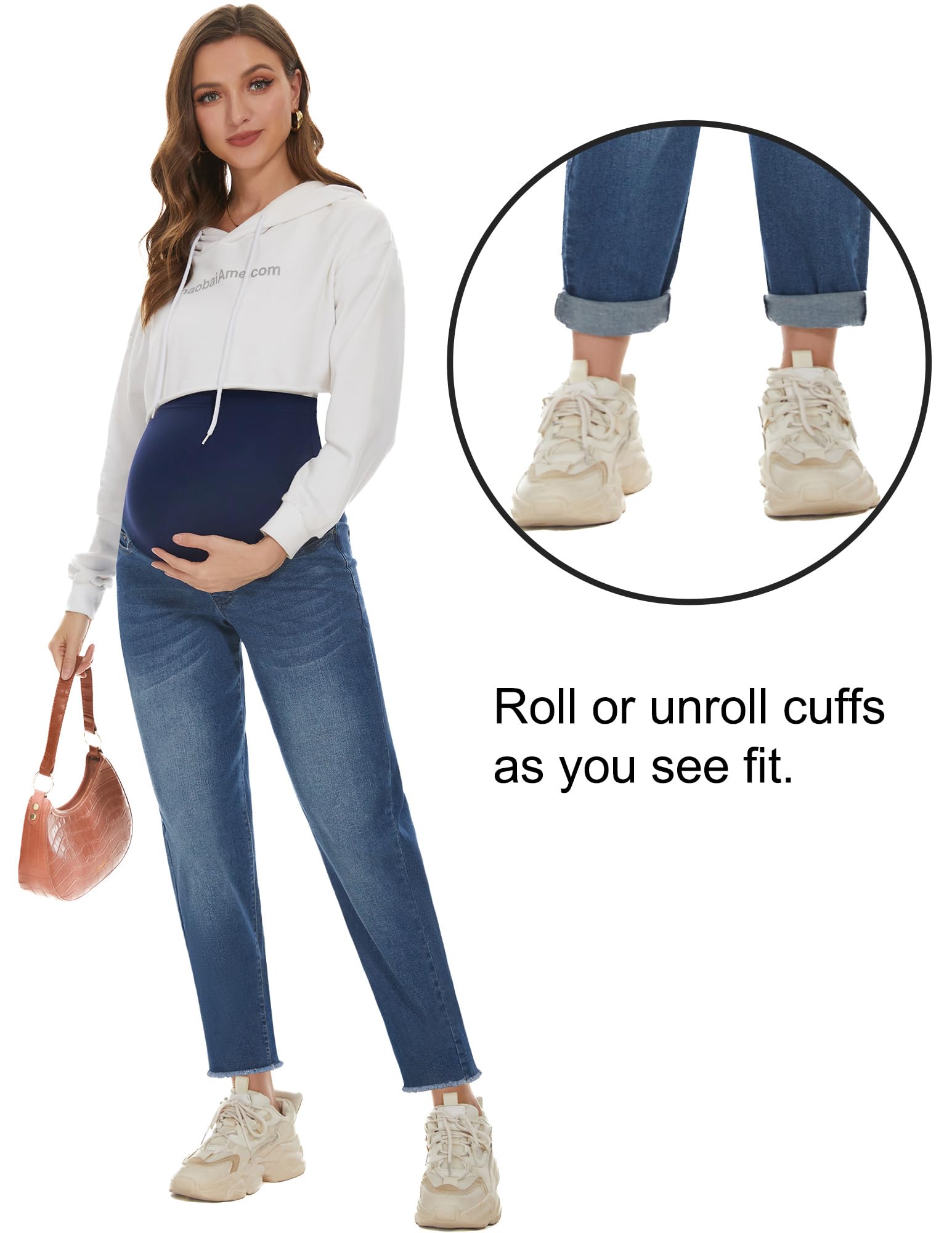 POSHGLAM Women's Maternity Jeans Over Belly Comfy