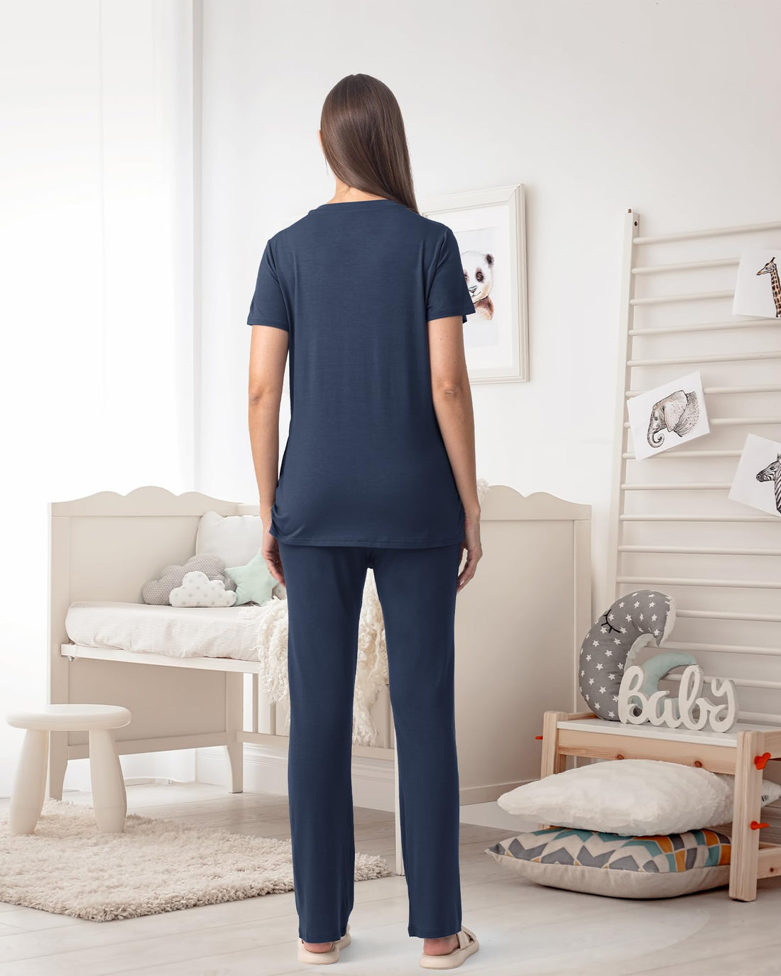 Rnxrbb 3 Piece Women's Maternity Nursing Pajamas Set