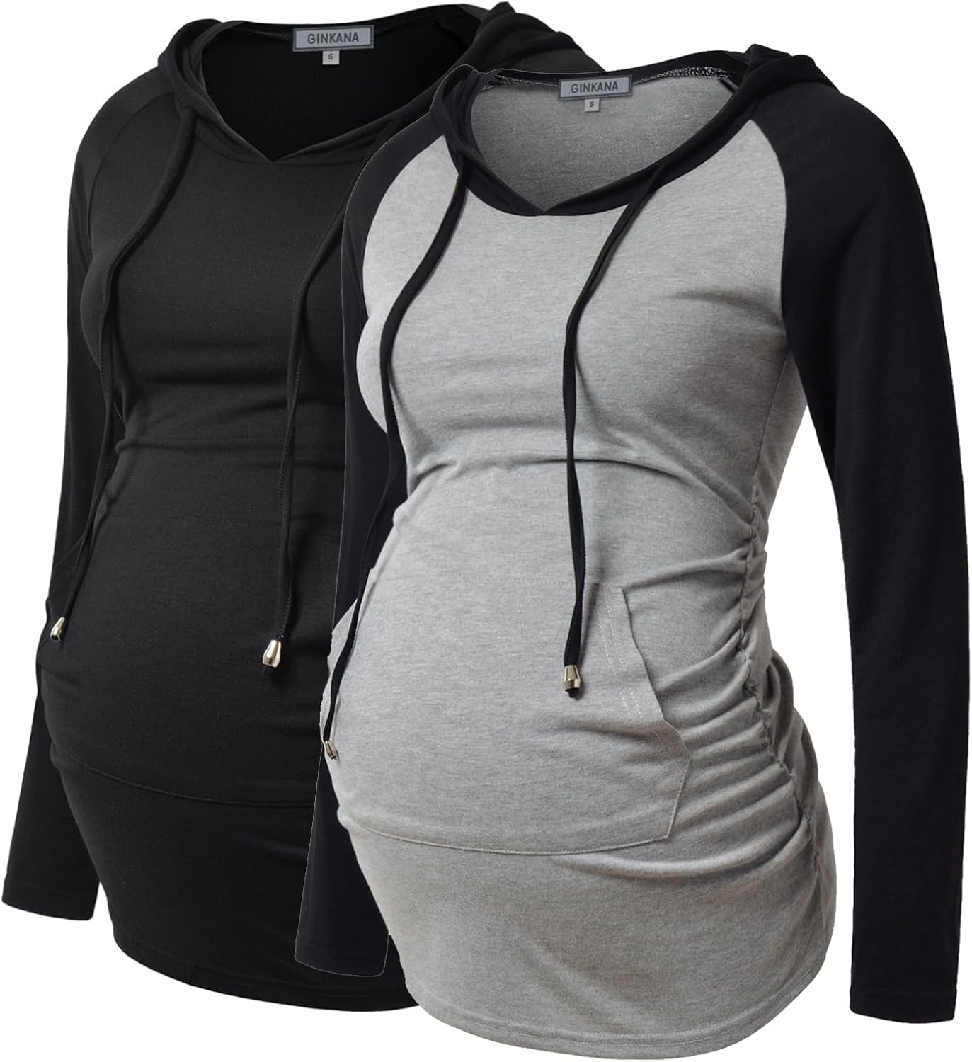 GINKANA Maternity Hoodie Long Sleeves Shirts Casual Maternity Top