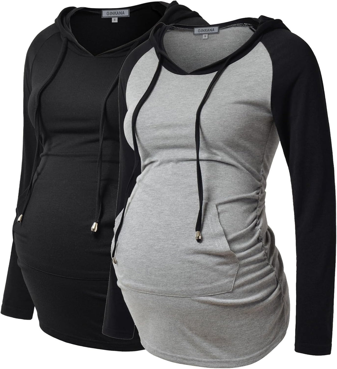 GINKANA Maternity Hoodie Long Sleeves Shirts Casual Maternity Top