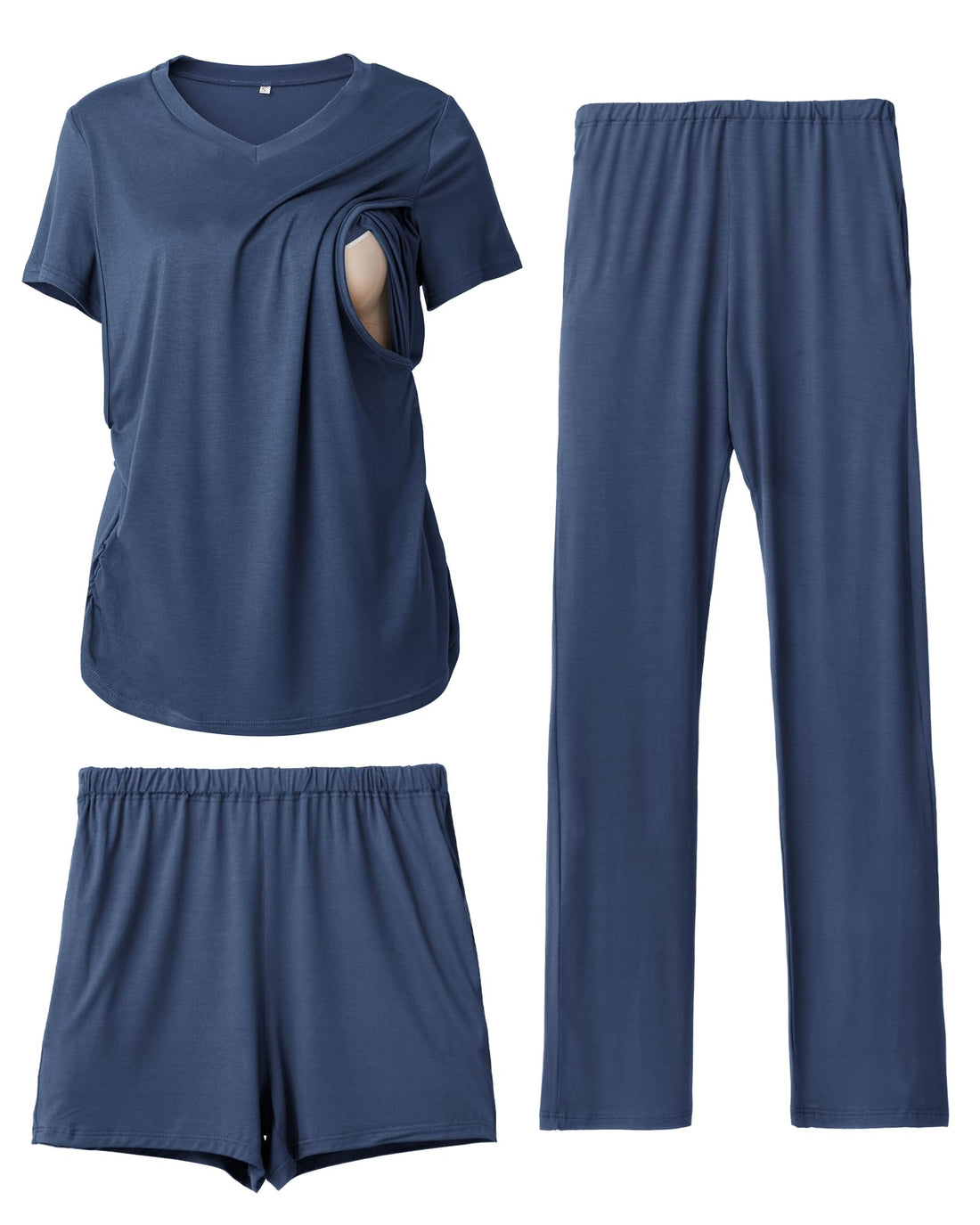 Rnxrbb 3 Piece Women's Maternity Nursing Pajamas Set