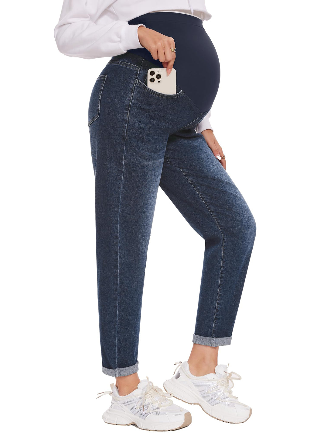 POSHGLAM Women's Maternity Jeans Over Belly Comfy