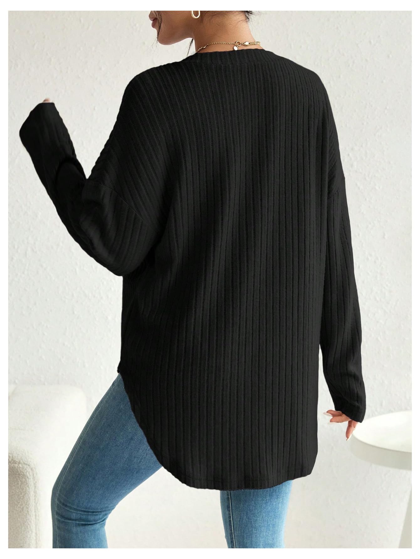 MakeMeChic Women's Shirts Knit Button Down Nursing Top