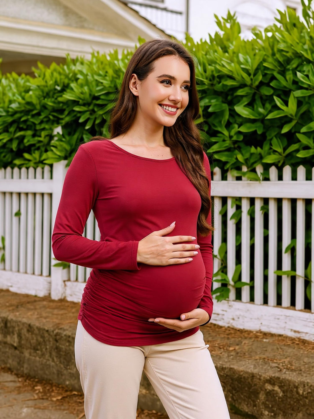MIRAZEN 3 Pack Maternity Shirts Long Sleeve for Women