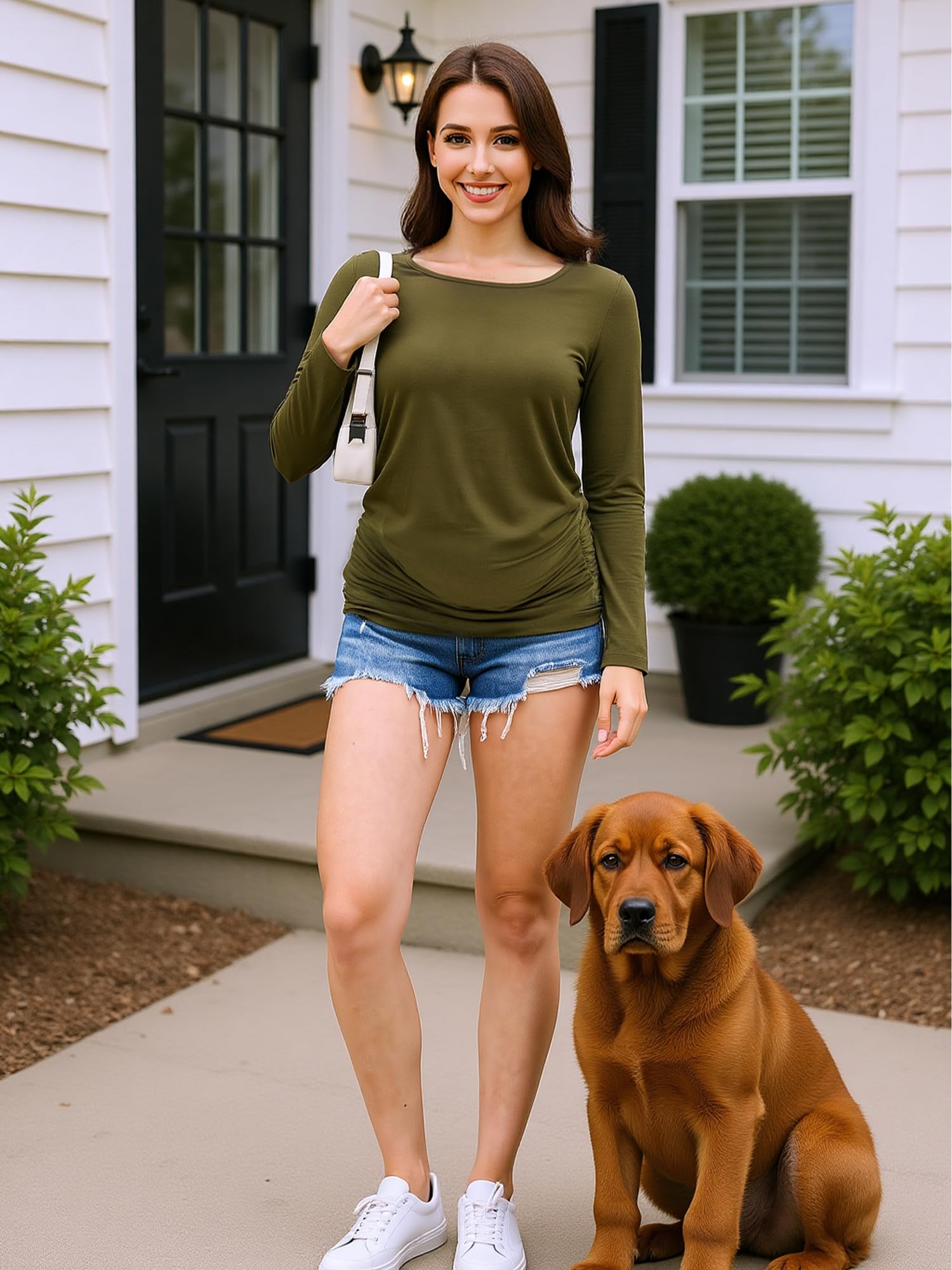 MIRAZEN 3 Pack Maternity Shirts Long Sleeve for Women