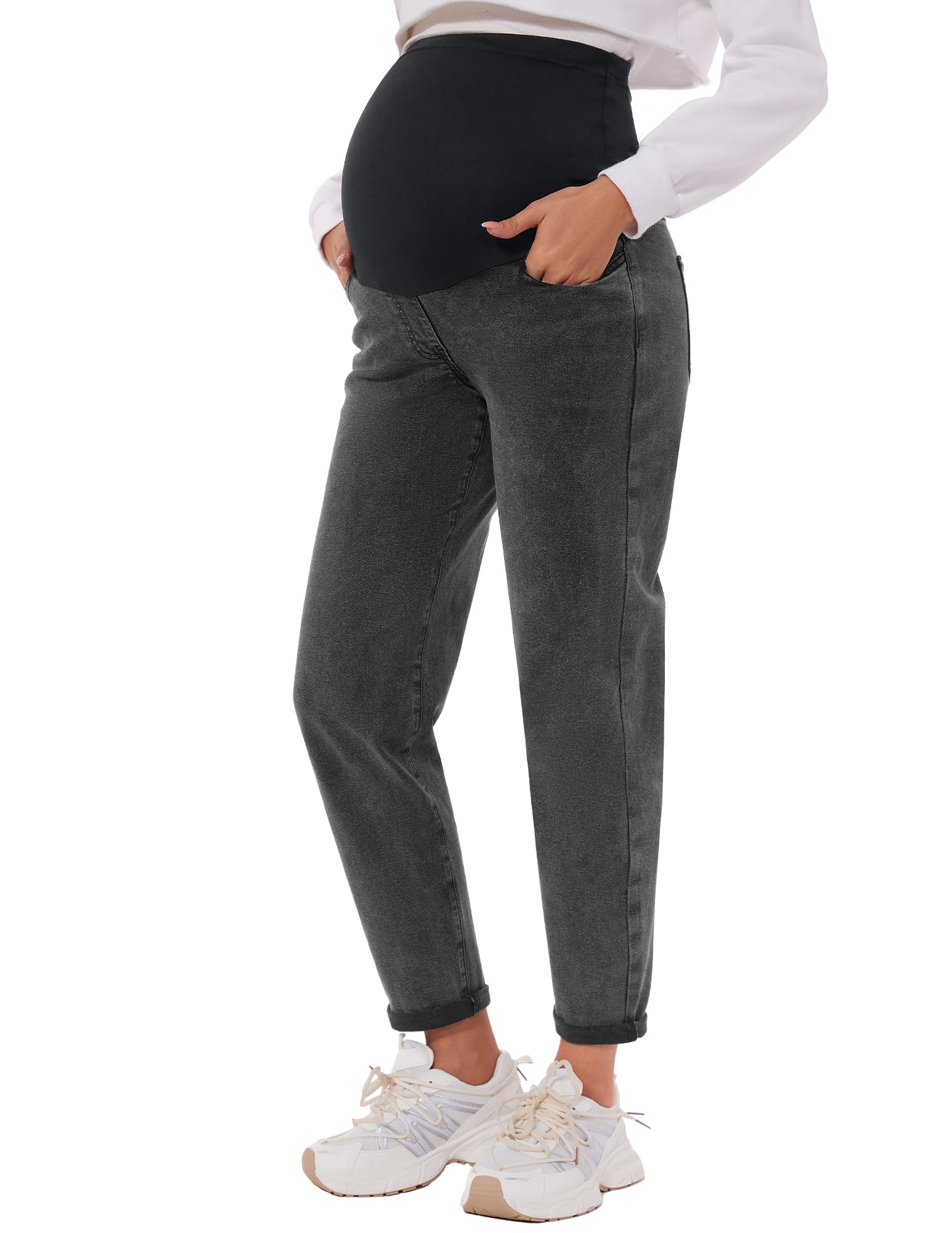 POSHGLAM Women's Maternity Jeans Over Belly Comfy