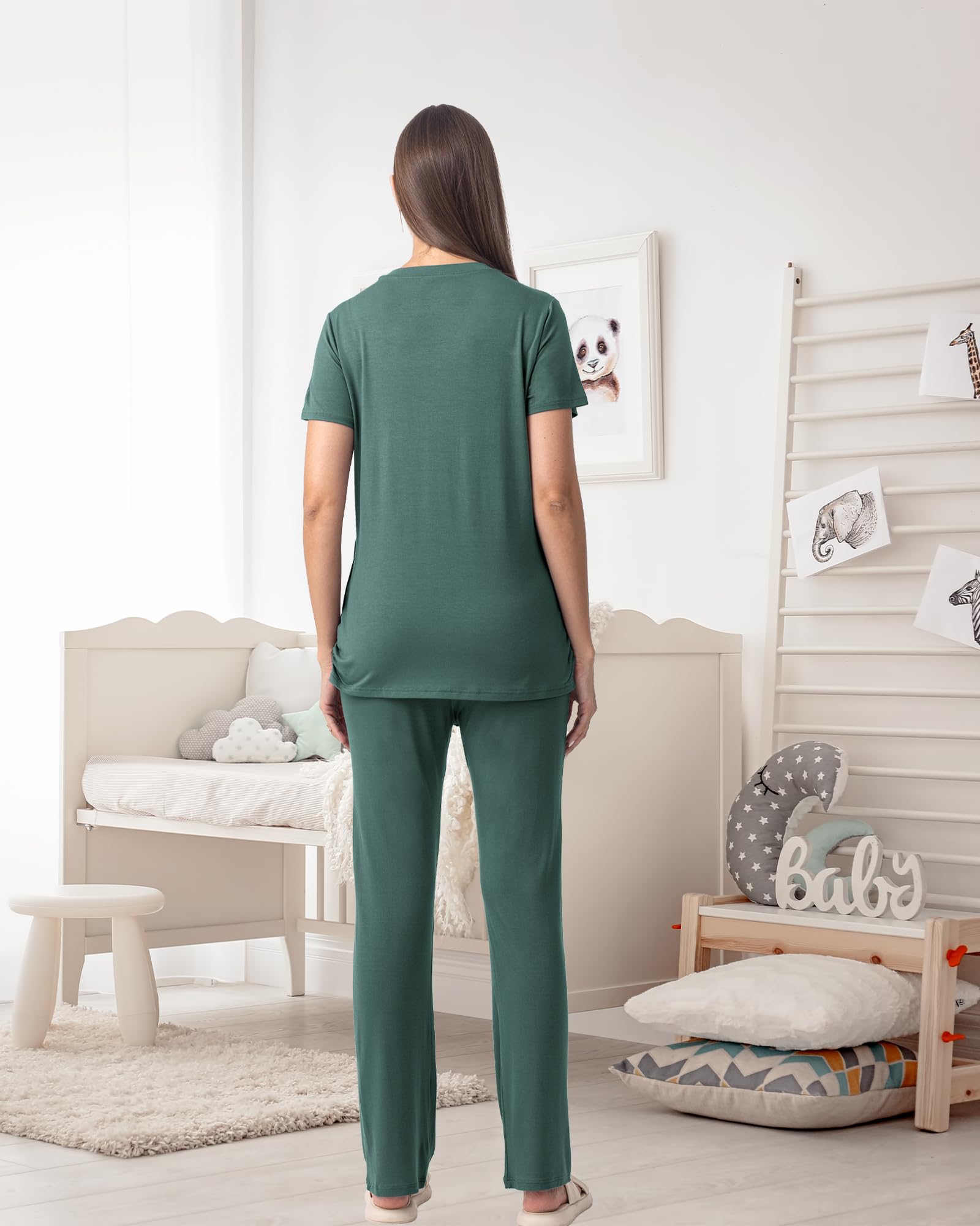 Rnxrbb 3 Piece Women's Maternity Nursing Pajamas Set