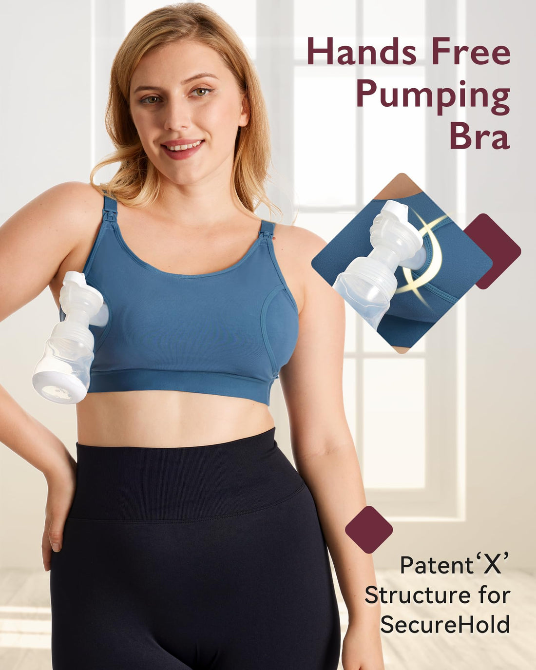 Momcozy  Adjustable Breast-Pumps Holding and Nursing Bra