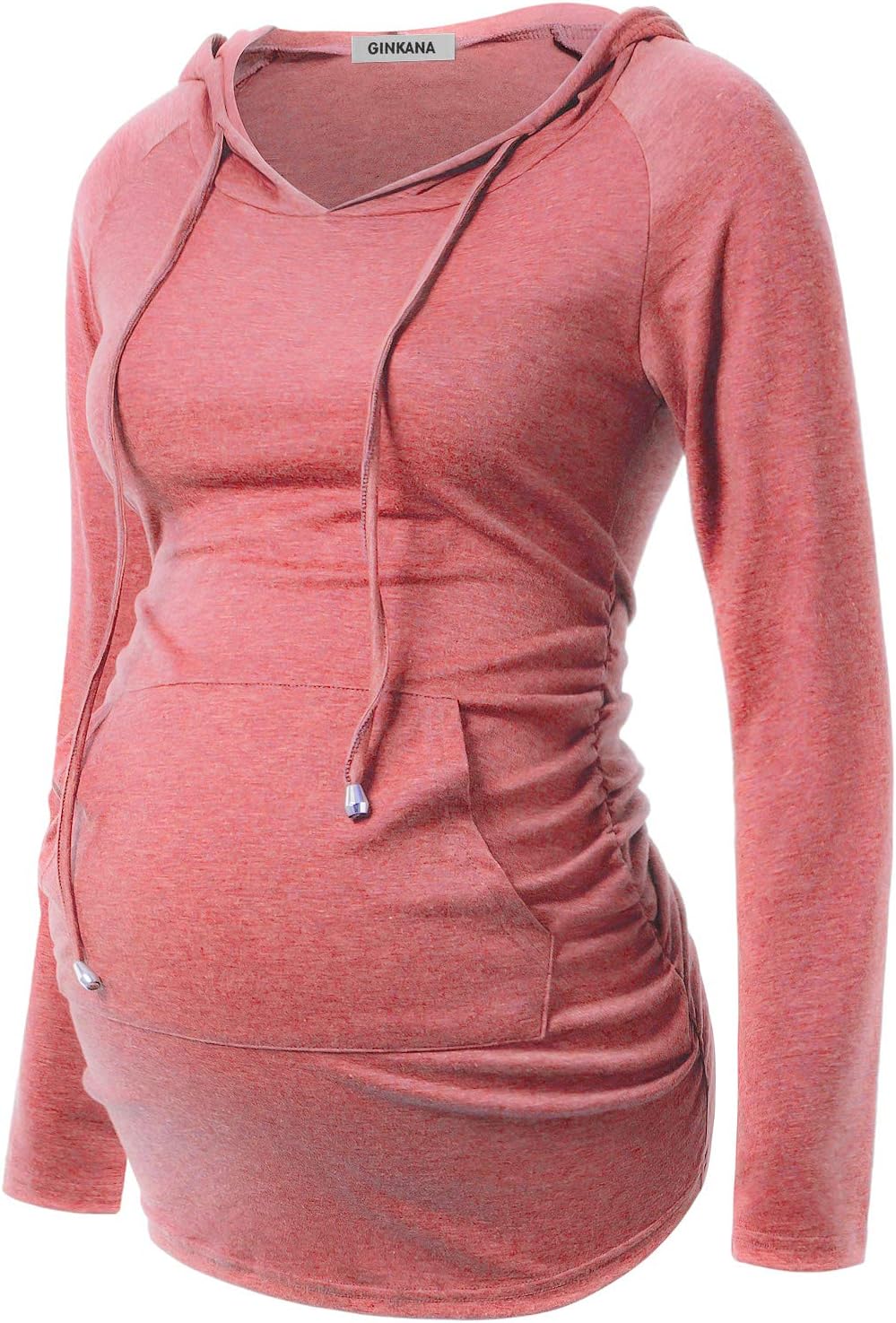 GINKANA Maternity Hoodie Long Sleeves Shirts Casual Maternity Top