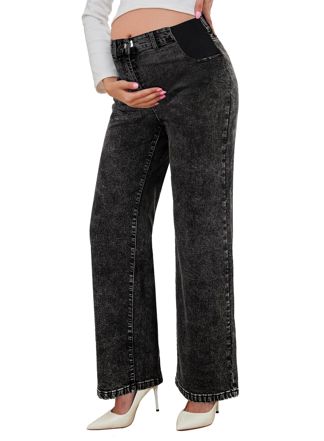 BLENCOT Women's Maternity Pants  with Pockets