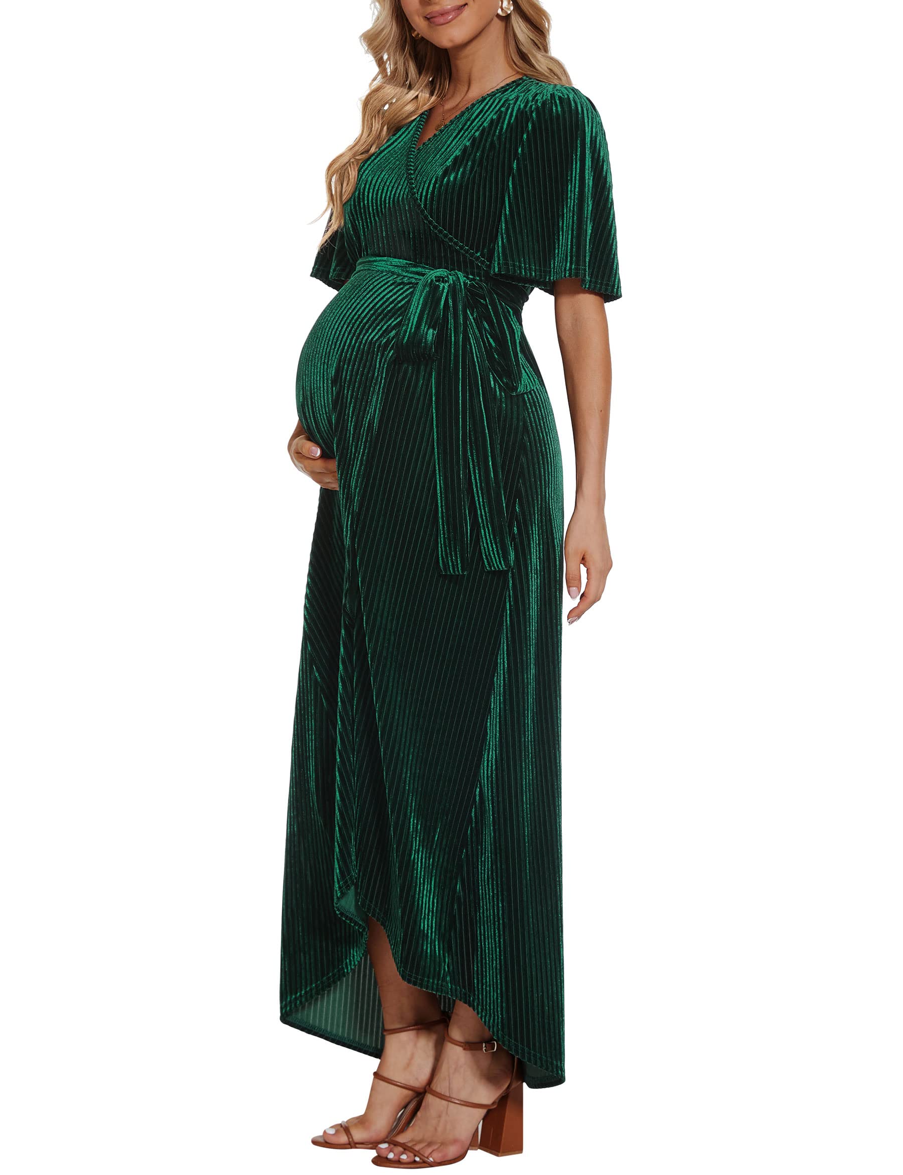 Rheane Maternity Velvet Dress Maternity Dress for Photoshoot