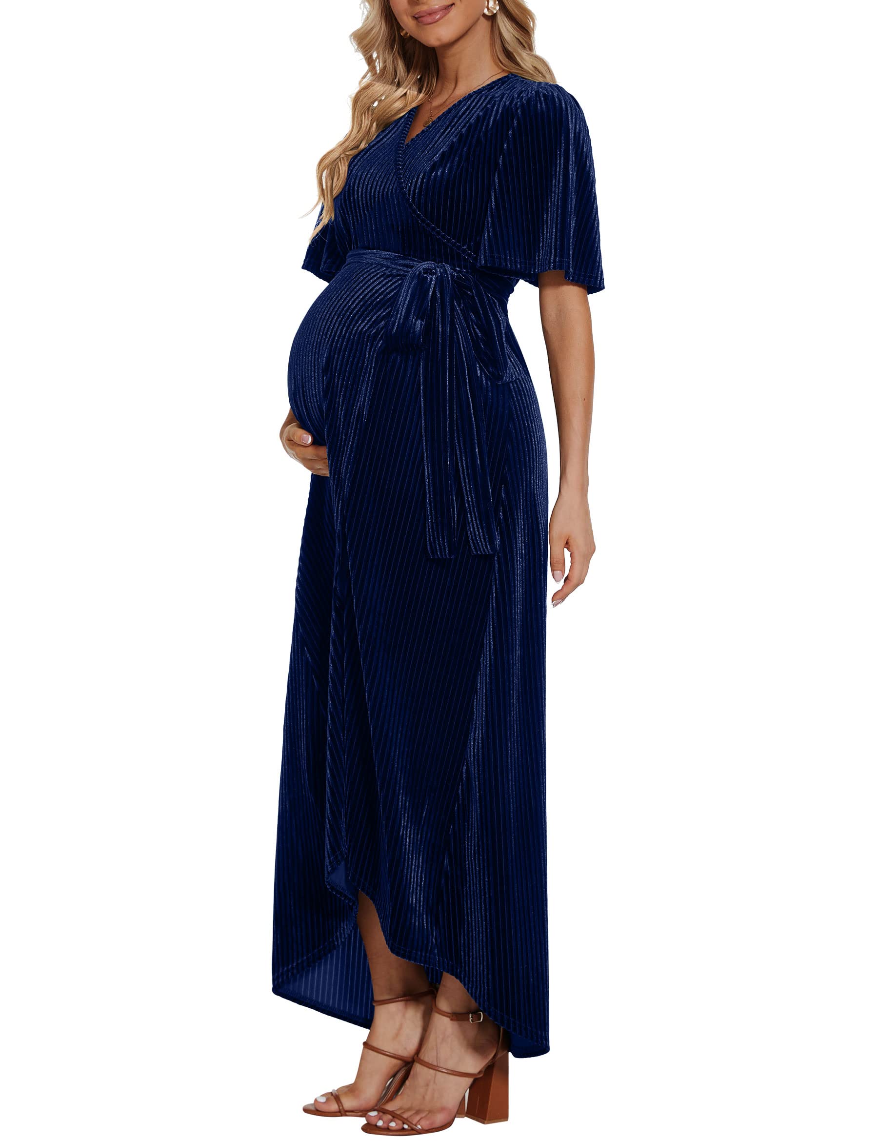 Rheane Maternity Velvet Dress Maternity Dress for Photoshoot