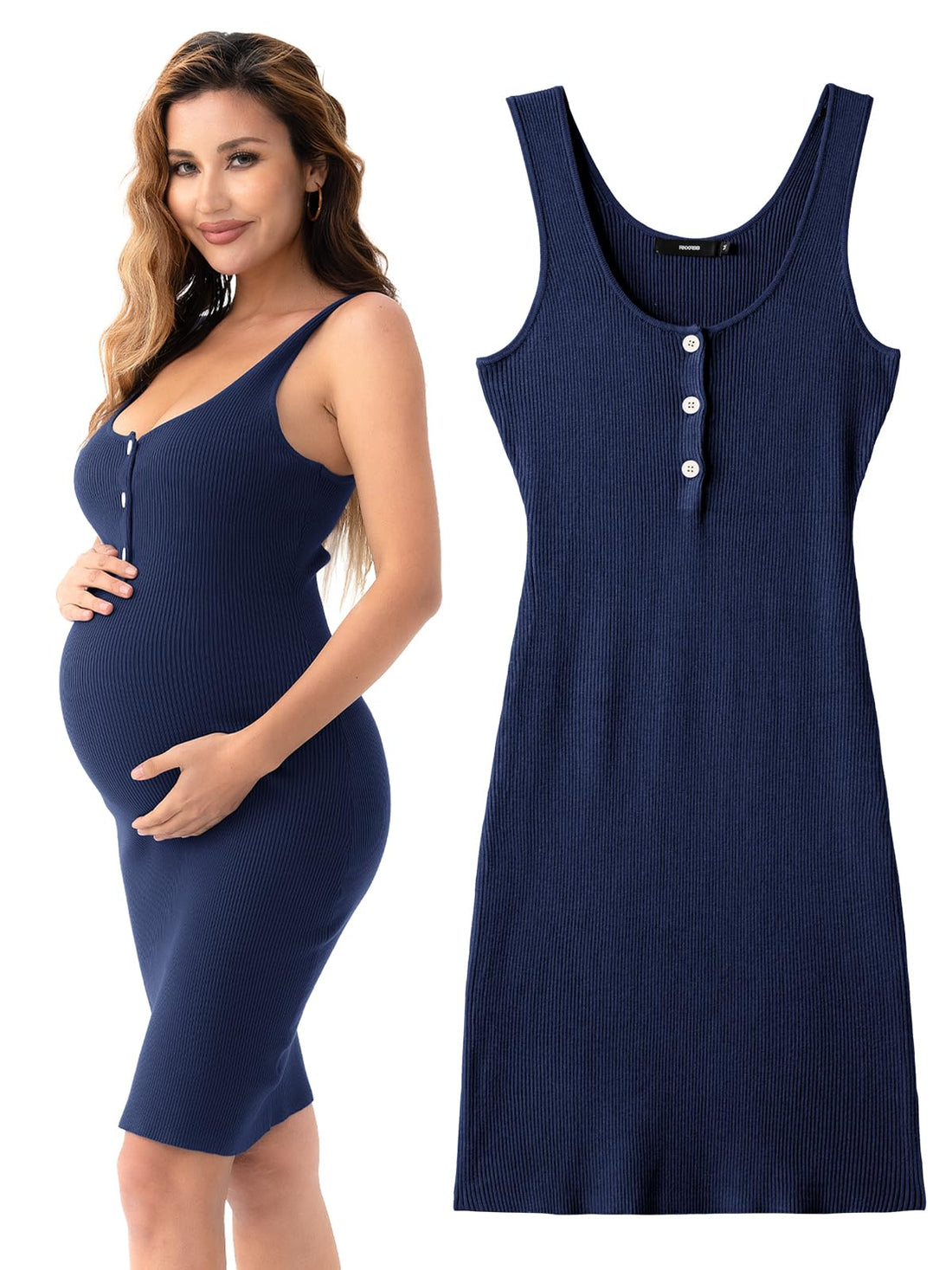 Rnxrbb Stripe Button Maternity Dress