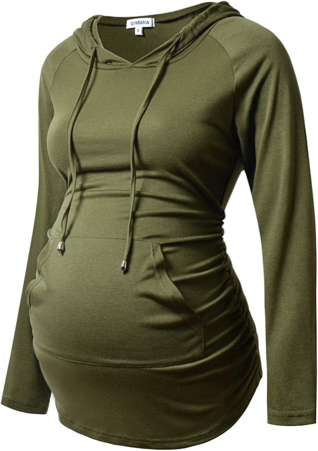 GINKANA Maternity Hoodie Long Sleeves Shirts Casual Maternity Top