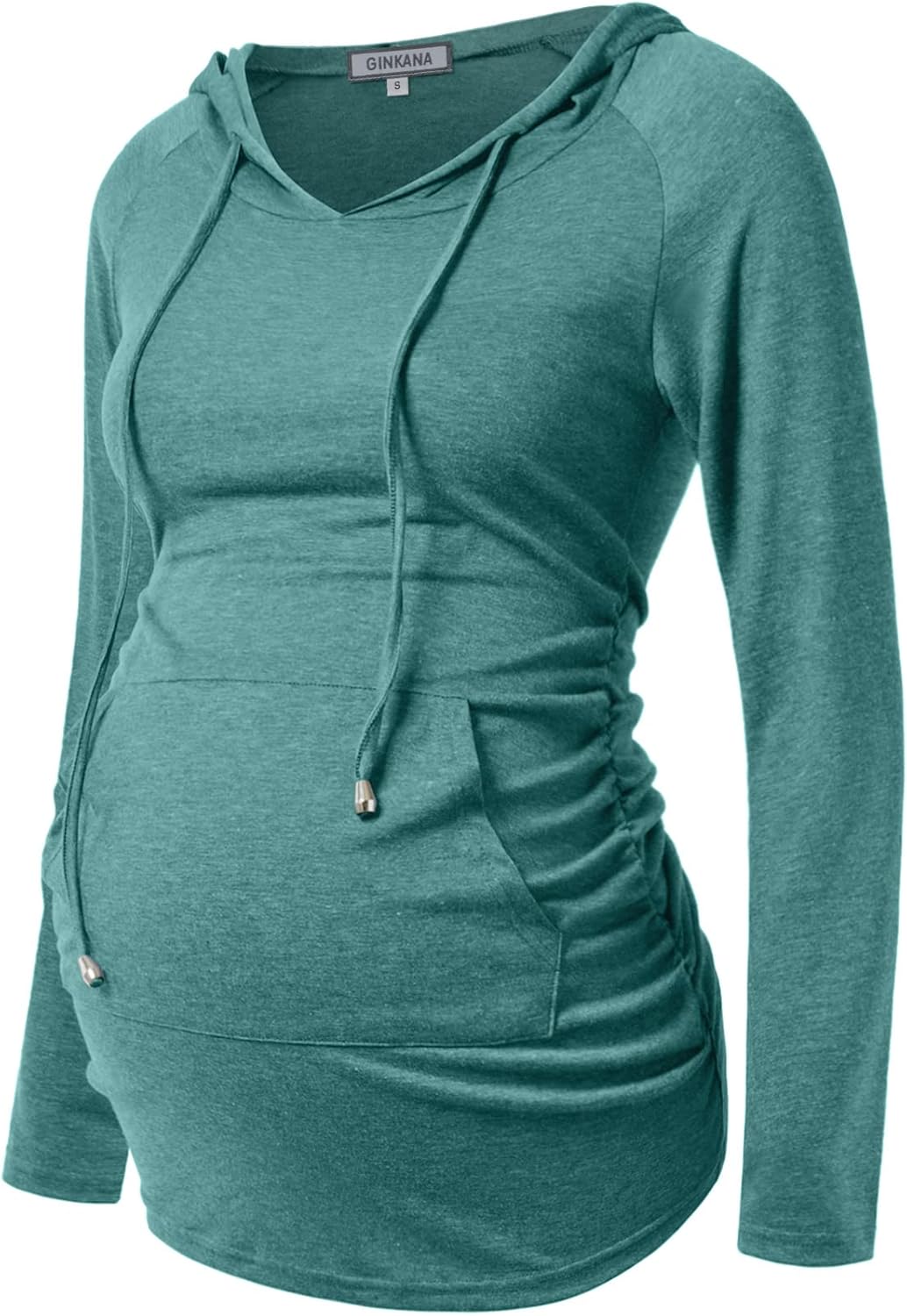GINKANA Maternity Hoodie Long Sleeves Shirts Casual Maternity Top