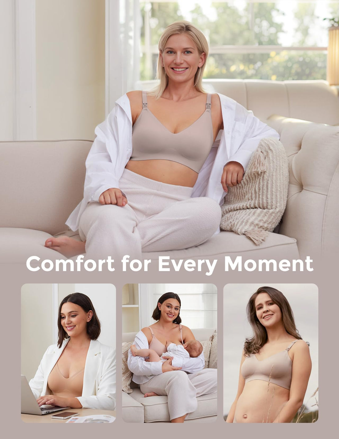 Momcozy Seamless Nursing Bra for Women 2 Pack