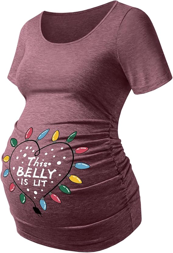 DEBELLY Maternity Short Sleeve Ruched Top