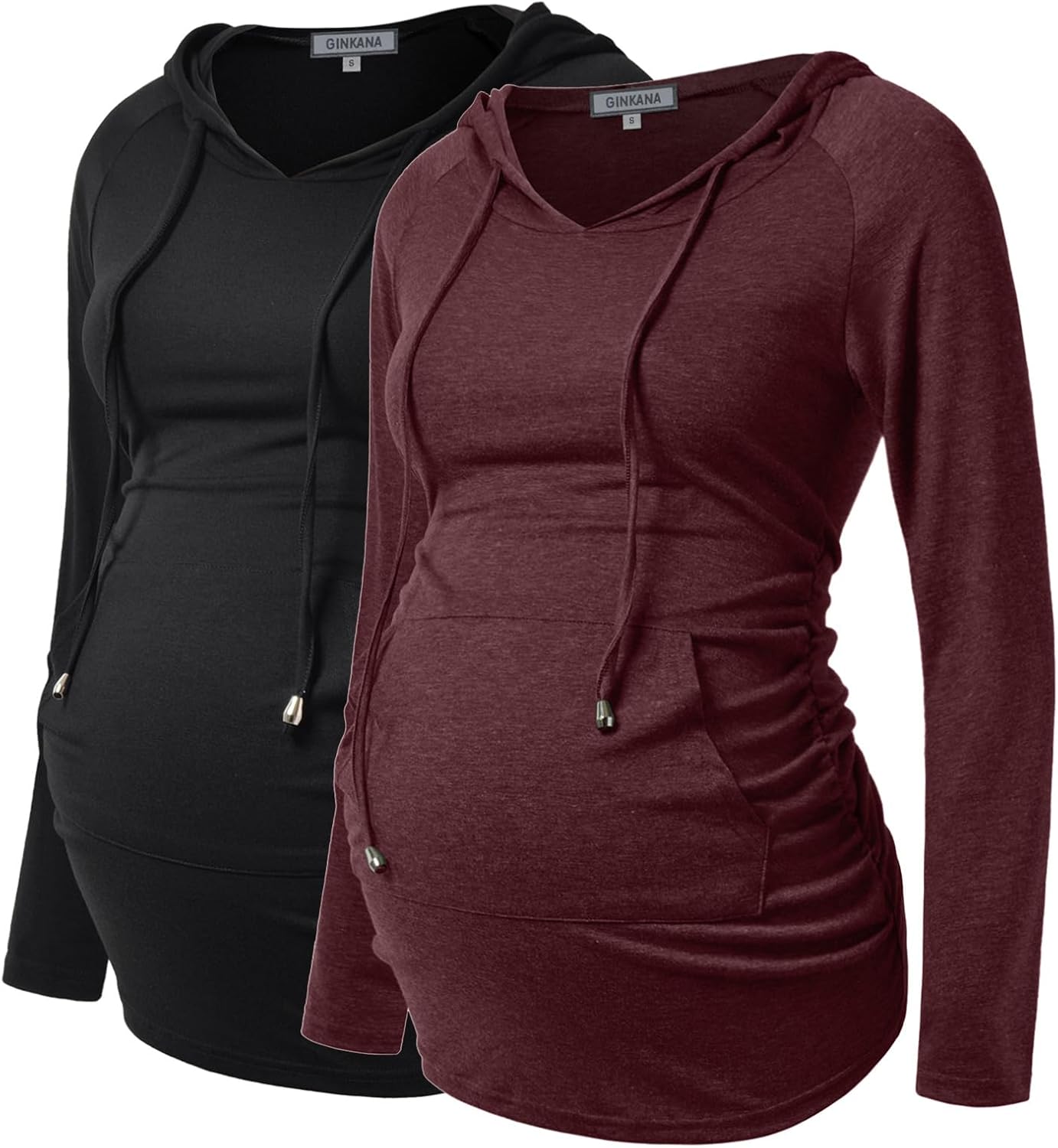 GINKANA Maternity Hoodie Long Sleeves Shirts Casual Maternity Top