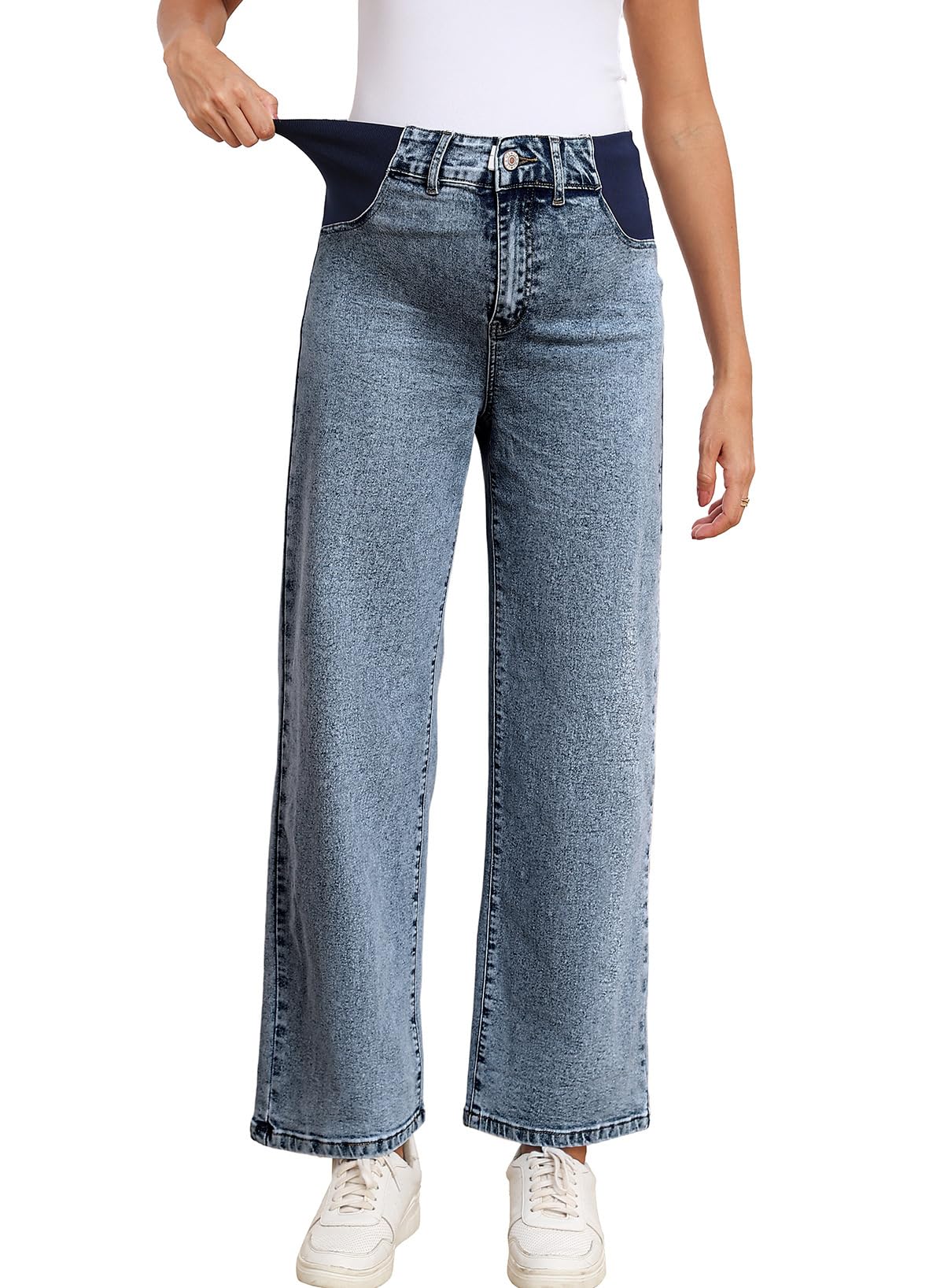 BLENCOT Women's Maternity Pants  with Pockets