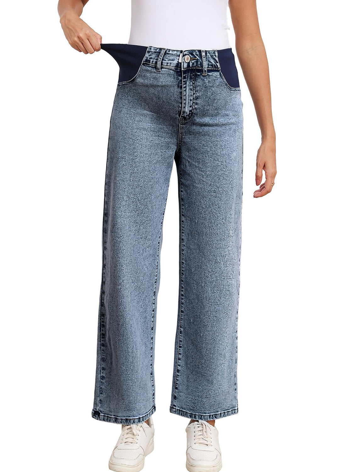 BLENCOT Women's Maternity Pants  with Pockets