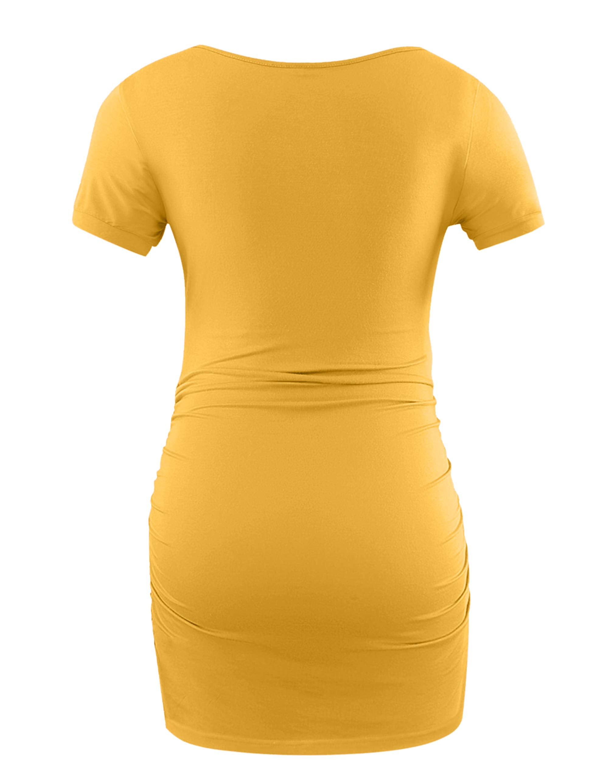 Peauty White Maternity Tops  for Women Side Ruched T Shirts