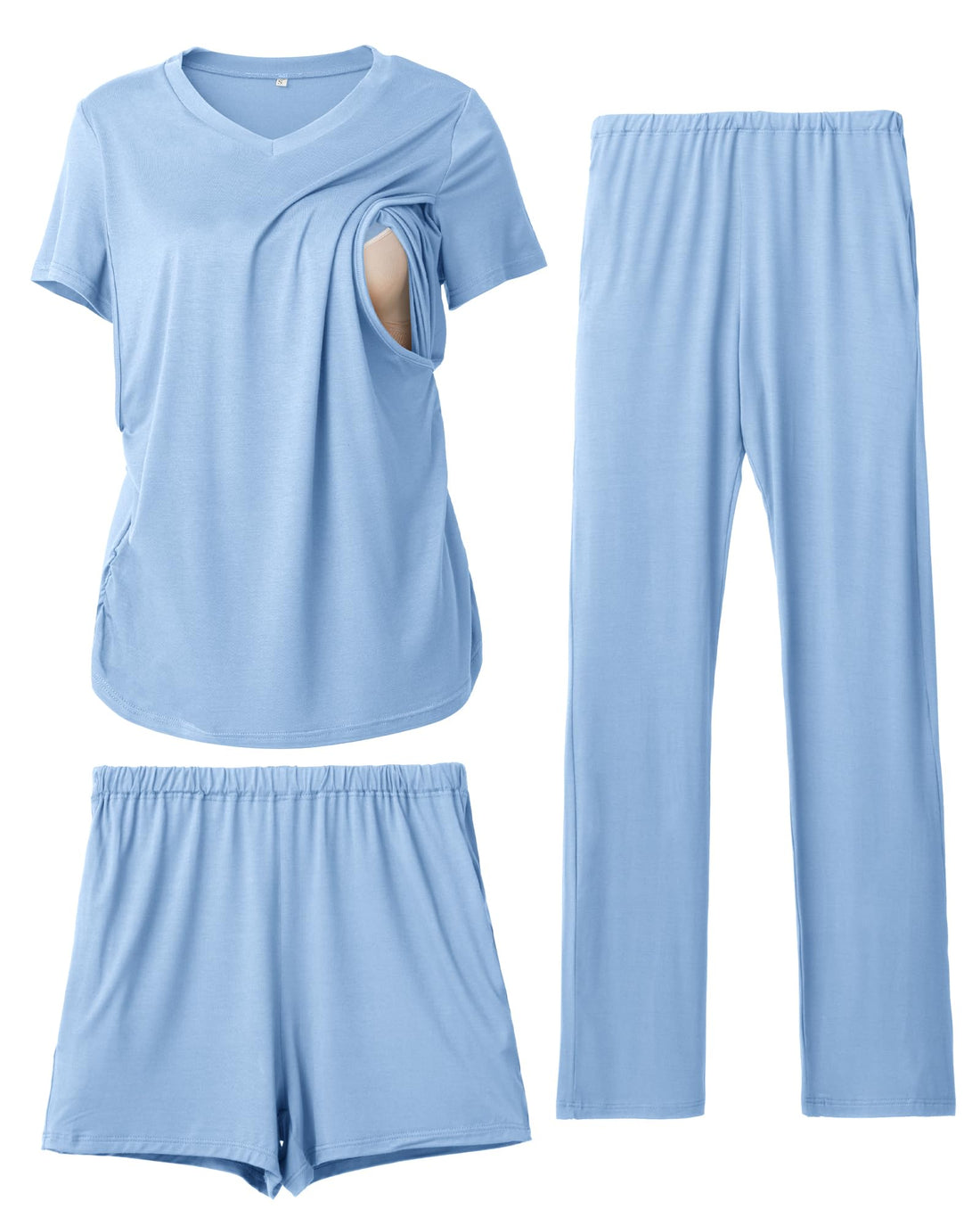 Rnxrbb 3 Piece Women's Maternity Nursing Pajamas Set