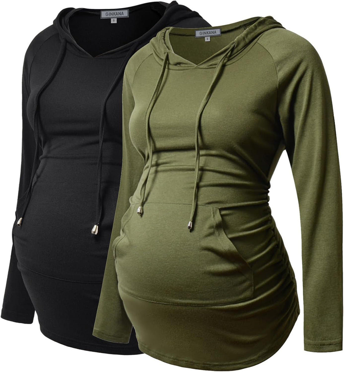 GINKANA Maternity Hoodie Long Sleeves Shirts Casual Maternity Top