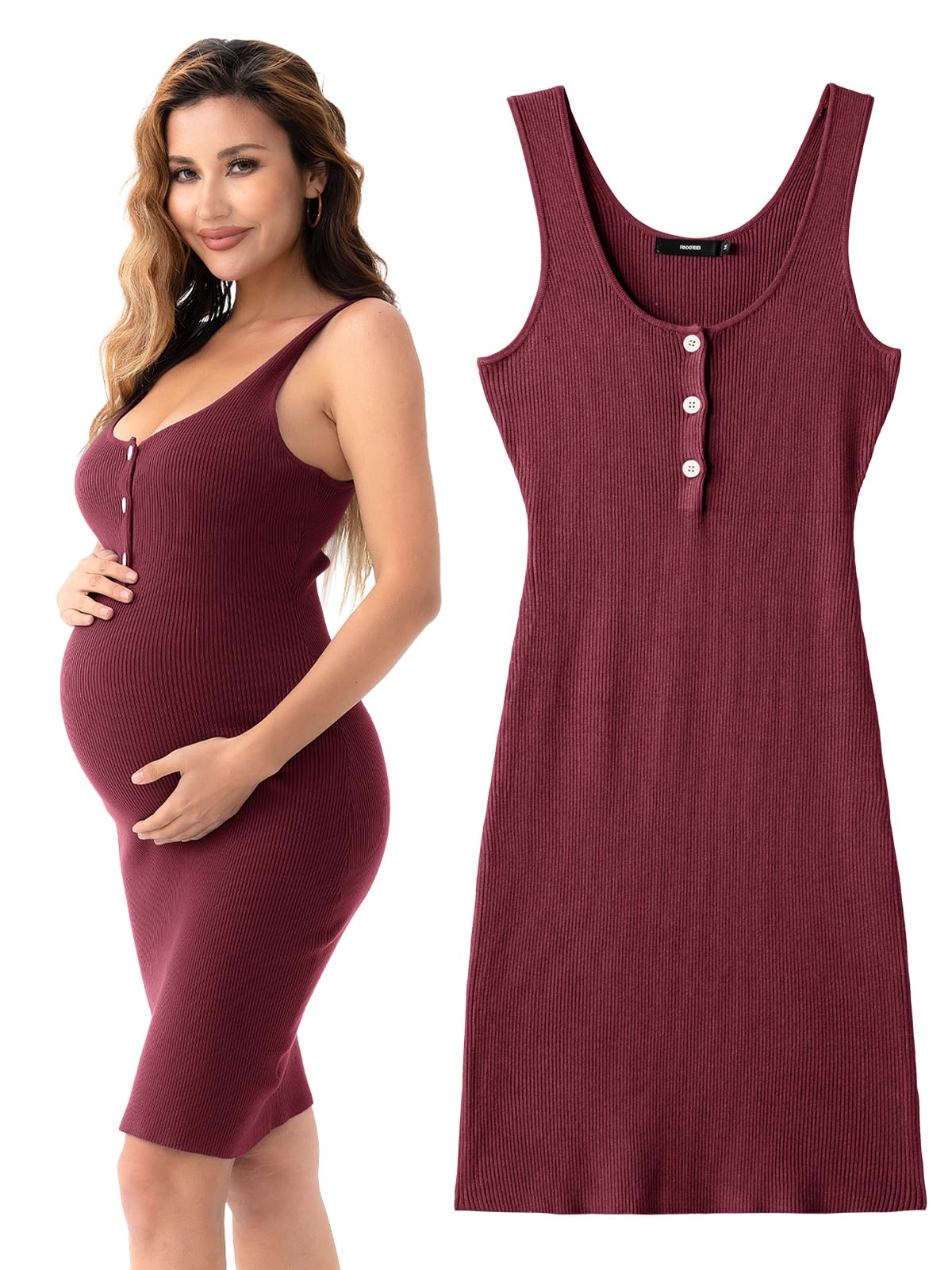Rnxrbb Stripe Button Maternity Dress