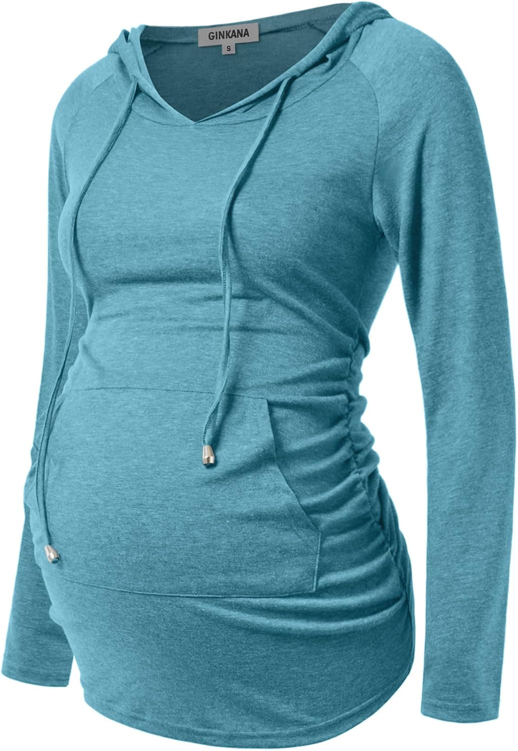 GINKANA Maternity Hoodie Long Sleeves Shirts Casual Maternity Top