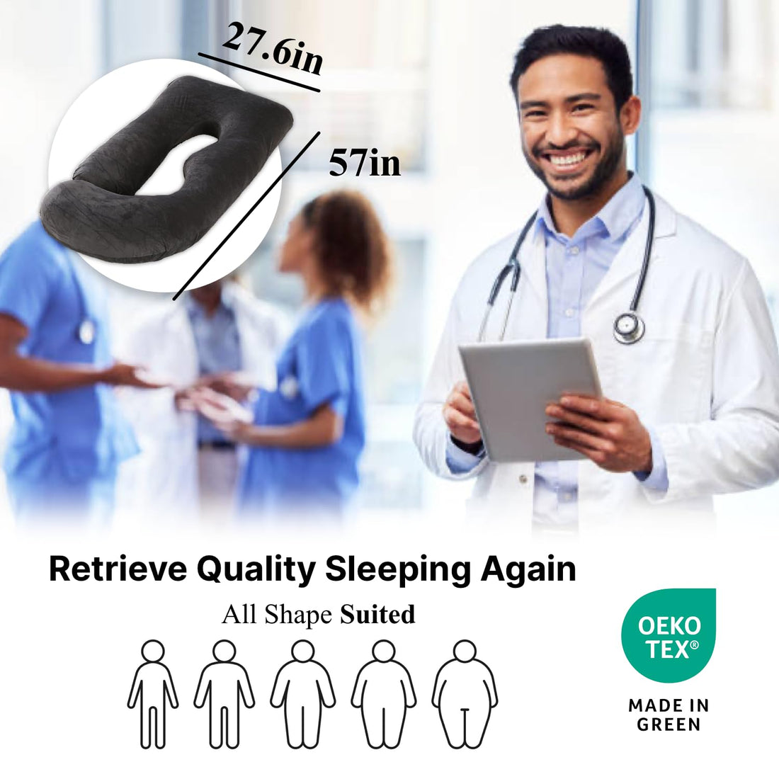 ALLOPERA Pregnancy Pillow, Full Body 57 Inch Maternity Pillow