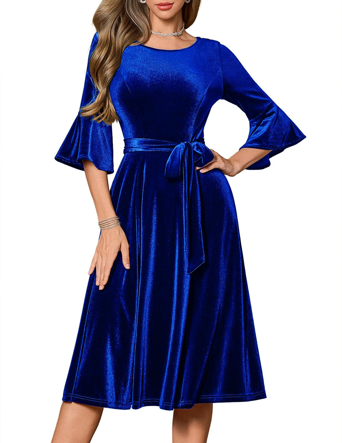 Plus Size Vintage Red Velvet Christmas Party Dress