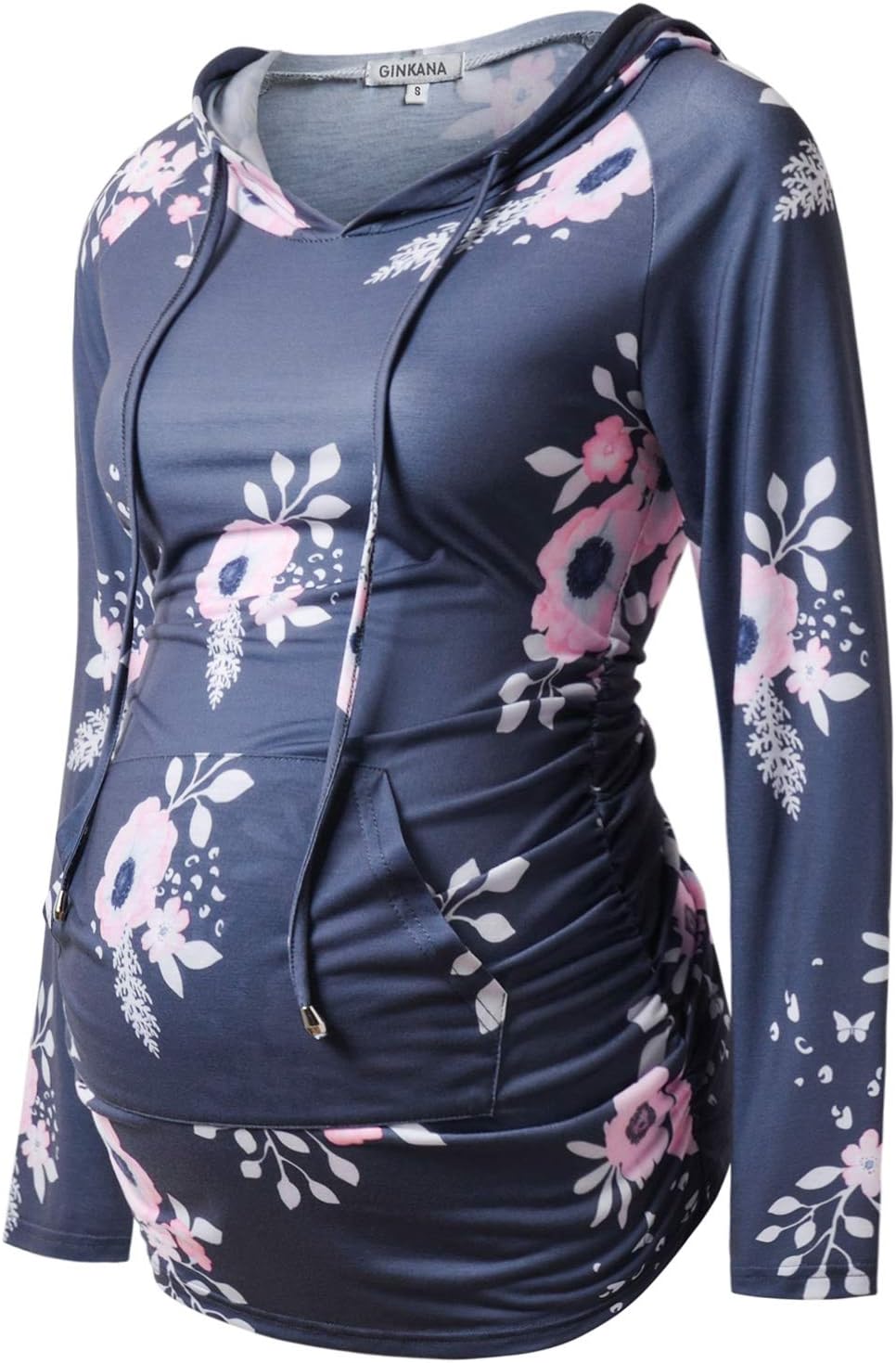 GINKANA Maternity Hoodie Long Sleeves Shirts Casual Maternity Top