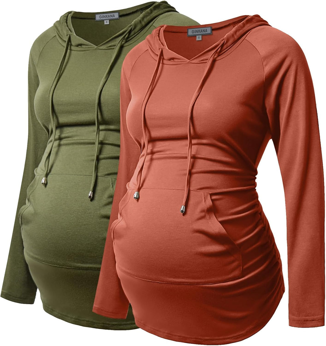 GINKANA Maternity Hoodie Long Sleeves Shirts Casual Maternity Top