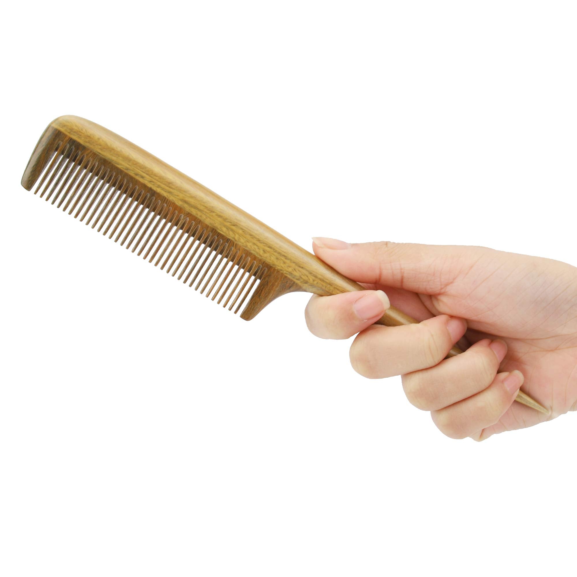 Onedor Handmade 100% Natural Green Sandalwood Hair Combs