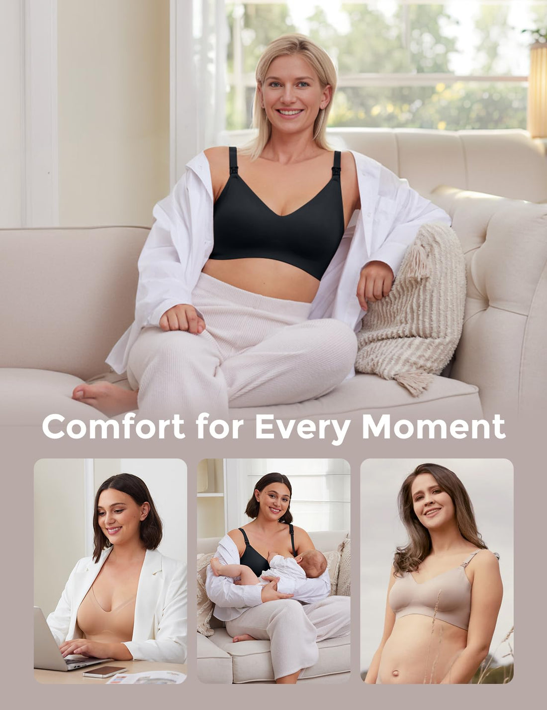 Momcozy Seamless Nursing Bra for Women 2 Pack