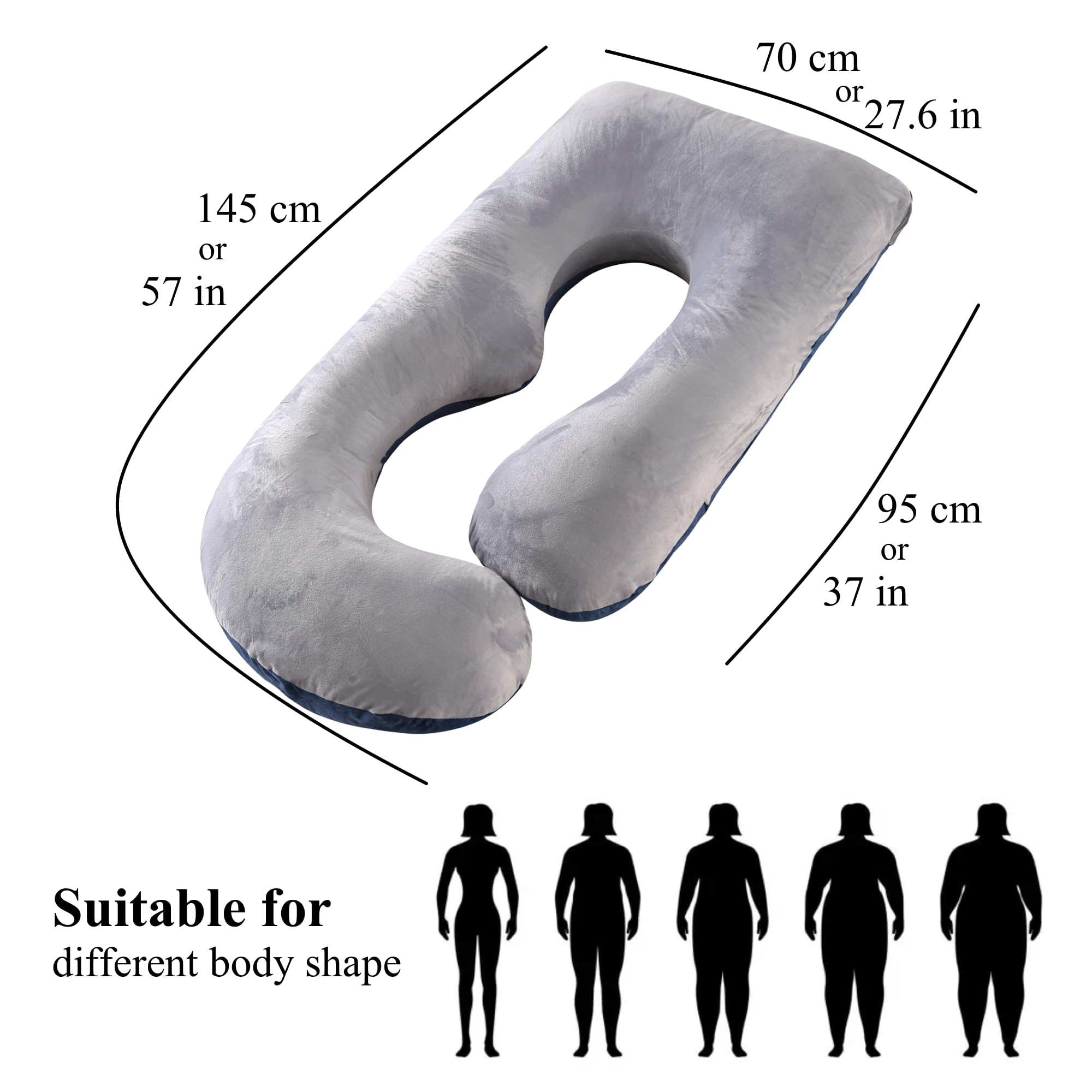 ALLOPERA Pregnancy Pillow, Full Body 57 Inch Maternity Pillow