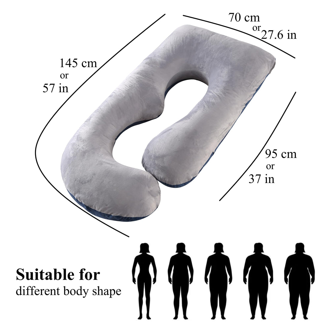 ALLOPERA Pregnancy Pillow, Full Body 57 Inch Maternity Pillow