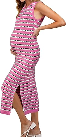 OUGES Women's 2025 Summer Maternity Dress