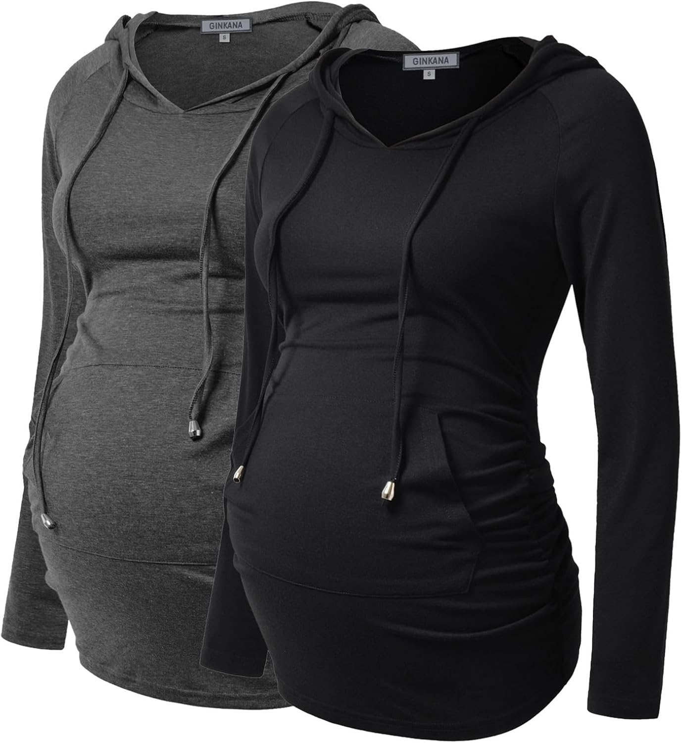 GINKANA Maternity Hoodie Long Sleeves Shirts Casual Maternity Top