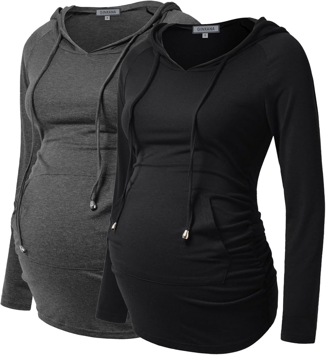 GINKANA Maternity Hoodie Long Sleeves Shirts Casual Maternity Top